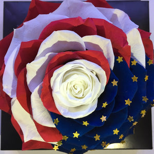 USA flag preserved rose
