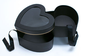 Black Heart Shape Flower Beautiful box Wholesale preserved rose
