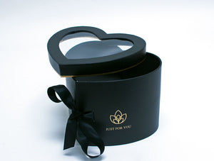 Black Heart Shape Flower Beautiful box Wholesale preserved rose