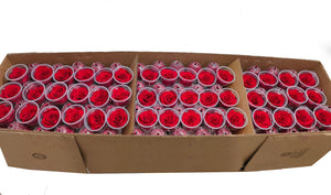 Bulk Box:  Bright Red  Preserved Medium Rose  *Box of 327 Preserved Rose Heads