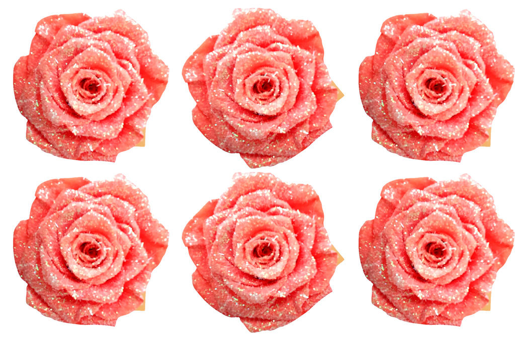 Medium: Salmon Preserved Rose * Box of 6 Preserved Rose Heads
